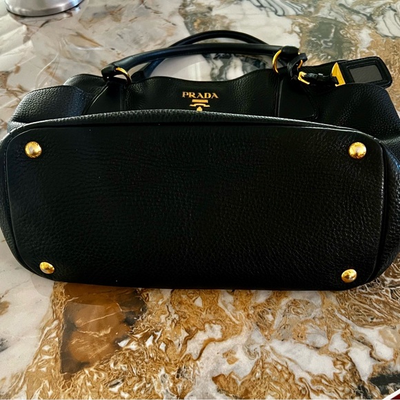PRADA BLACK VITELLO DAINO LEATHER BAG - Picture 5 of 12